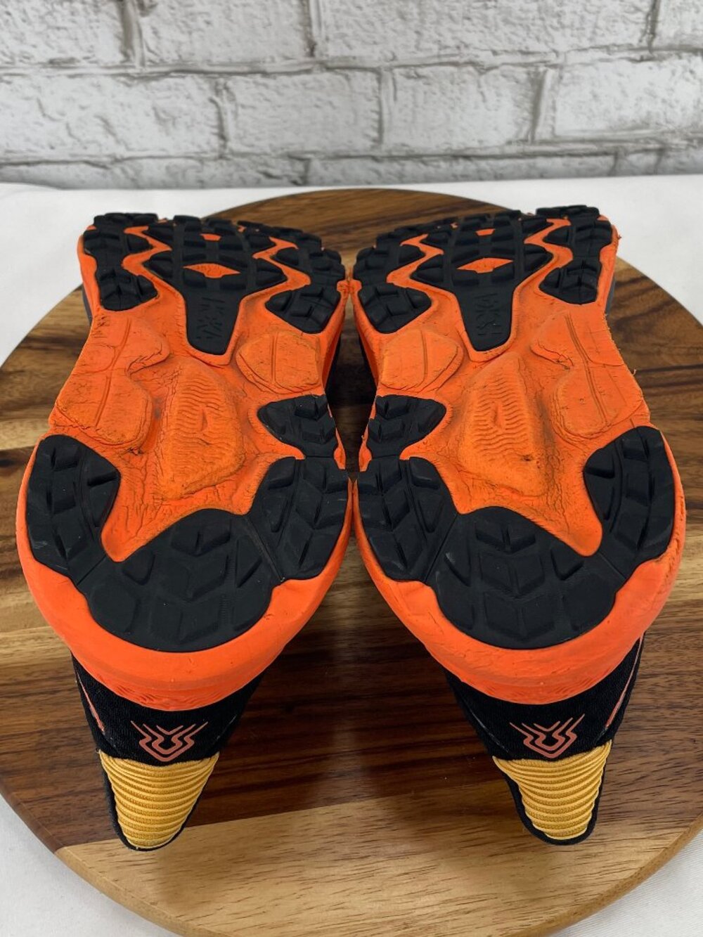 Hoka Men's Gray and Orange Athletic Running Shoes with Yellow Accents - Picture 13 of 16